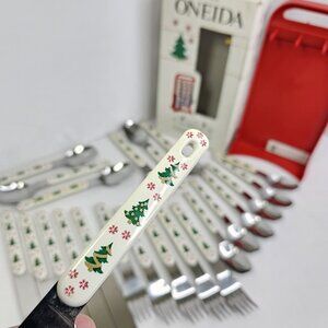 Oneida stainless Holiday 24-Piece Set For 6 Plus Portable Tote Caddy Japan *Read